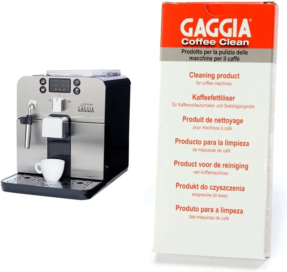 

Gaggia Brera Super-Automatic Espresso Machine, Small, Black & Coffee Cleaning Tablets, Package may vary