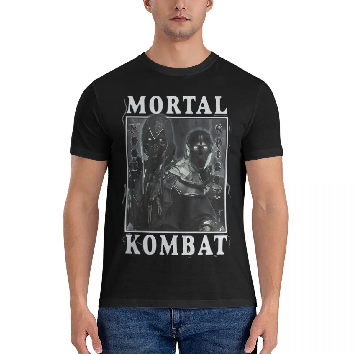 

Футболка Noob Saibot MK мужская с круглым вырезом, забавная тенниска из чистого хлопка, майка с коротким рукавом, летняя одежда