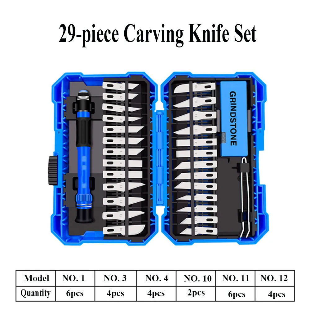 29PCSCarvingKnifeSetPrecisionCutterColorfulHandleScalpelPocket