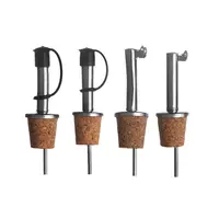 Wooden Cork Stopper For Bottle Wine Olive Oil Pourer Dispenser Spout with Cover Bottle Pourer Stopper For Bottle Bar Accessories