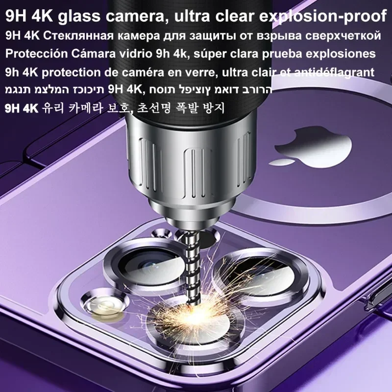 Luxury Plating Wireless Charging Case with Magnetic Lens Protector