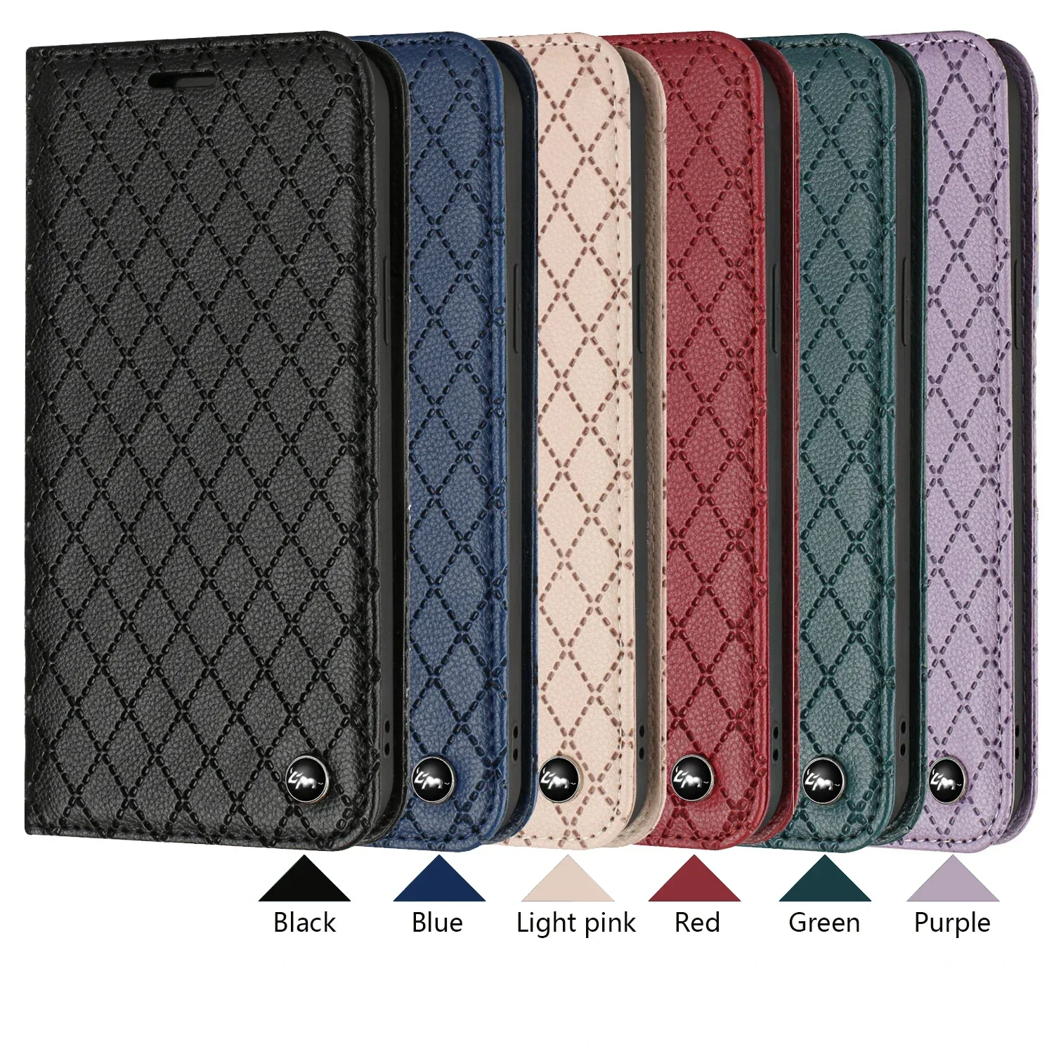 RFID Strong Magnetic Leather Wallet Case with Stand and Card Slot