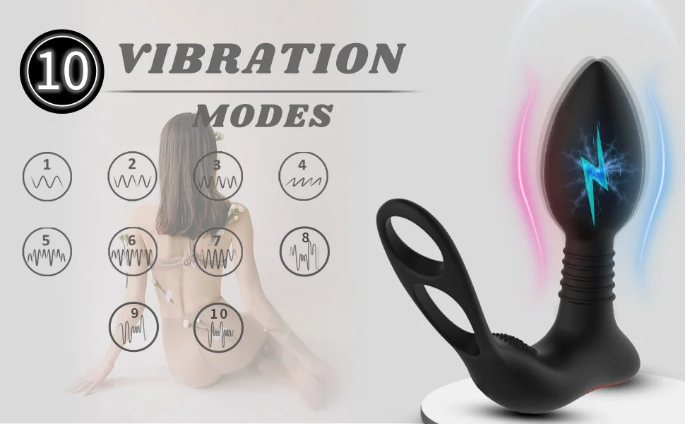 10 Speed Anal Butt Plug Vibrator Male Prostate Massager Silicone