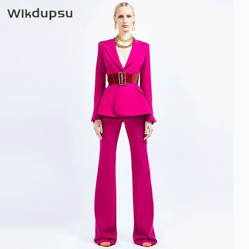 

Womens Pants Suit 2023 New Arrival Jacket Blazer Long Sleeve Luxury Runway Designer Coat Top Trousers Ladies Work Wear Clothes