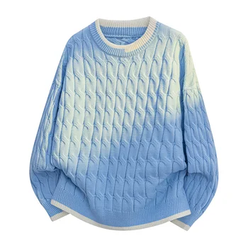 2025 Autunno Uomo O Collo Maglione da uomo Maglione di colore a contrasto Pullover lavorato a maglia Maschile Streetwear Maglione moda casual 1
