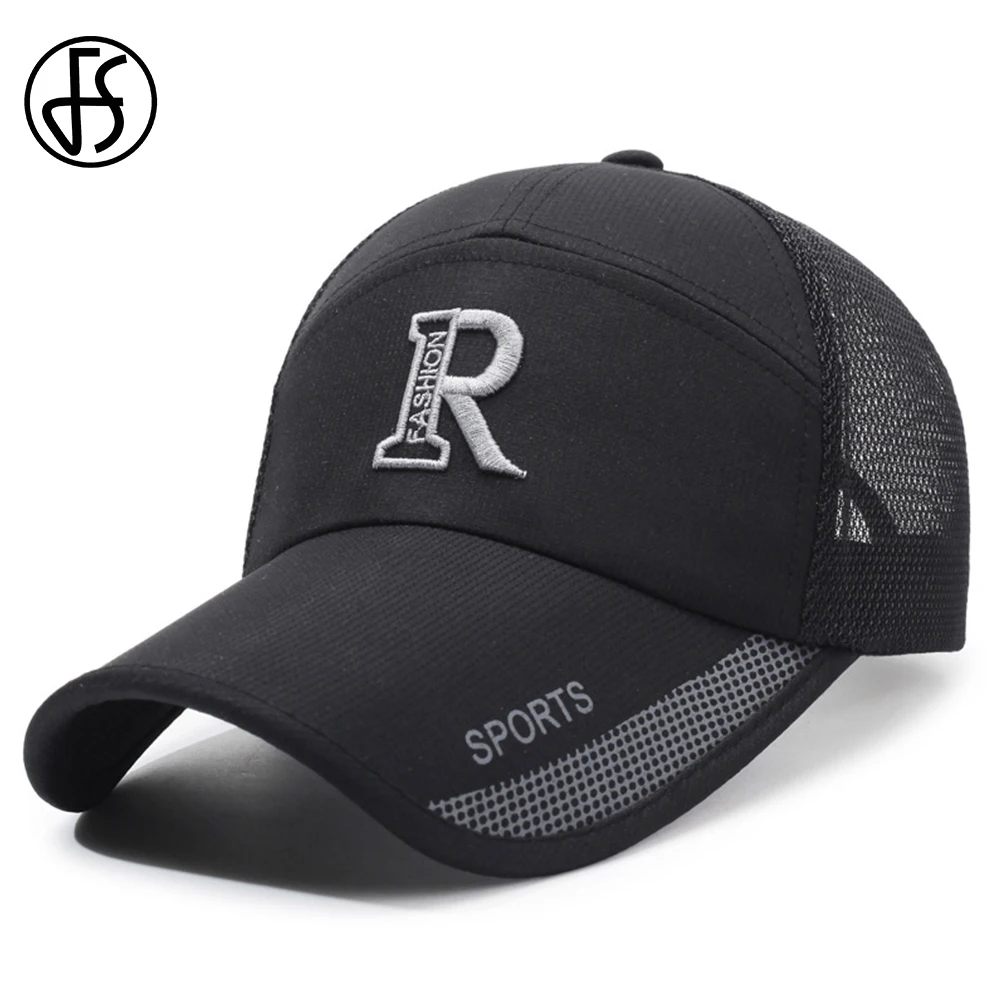 FS2025SunshadeLongBrimTruckerHatsWithMeshBlackBrandBaseballCapForMenVintageBreathableWomenHatCasquetteHomme-AliExpress200000297