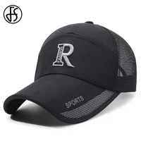 FS 2025 Black Thin Mesh Baseball Cap For Women Summer Breathable Long Brim Trucker Hats Outdoor Sports Men Hat Gorras Hombre 1