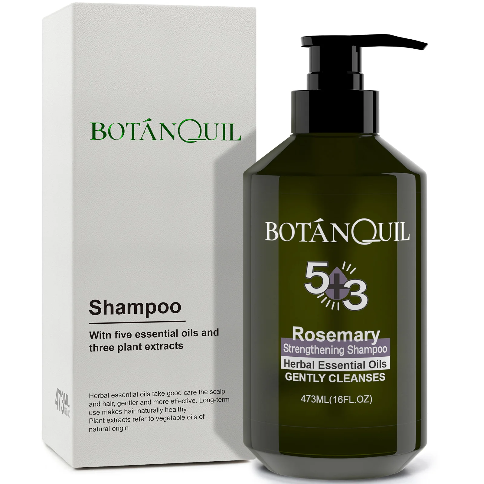 BOTÁNQUIL 16fl.oz Rosemary Strengthening Shampoo Cleanses and Helps Strengthen Weak and Brittle Hair Soft Rich Foam 2