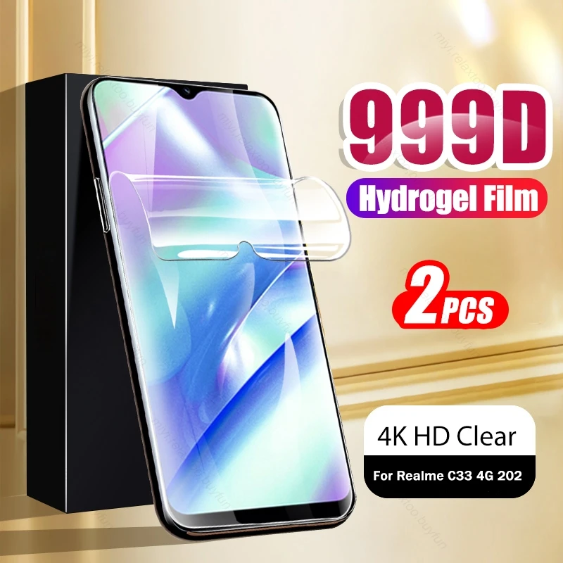 Мягкая Гидрогелевая пленка 999D 2 шт., полное покрытие для Realme C33 Realmi Realmy C 33 4G RMX3624, защитные пленки для экрана 6,5 дюйма, не стеклянные Realmec33