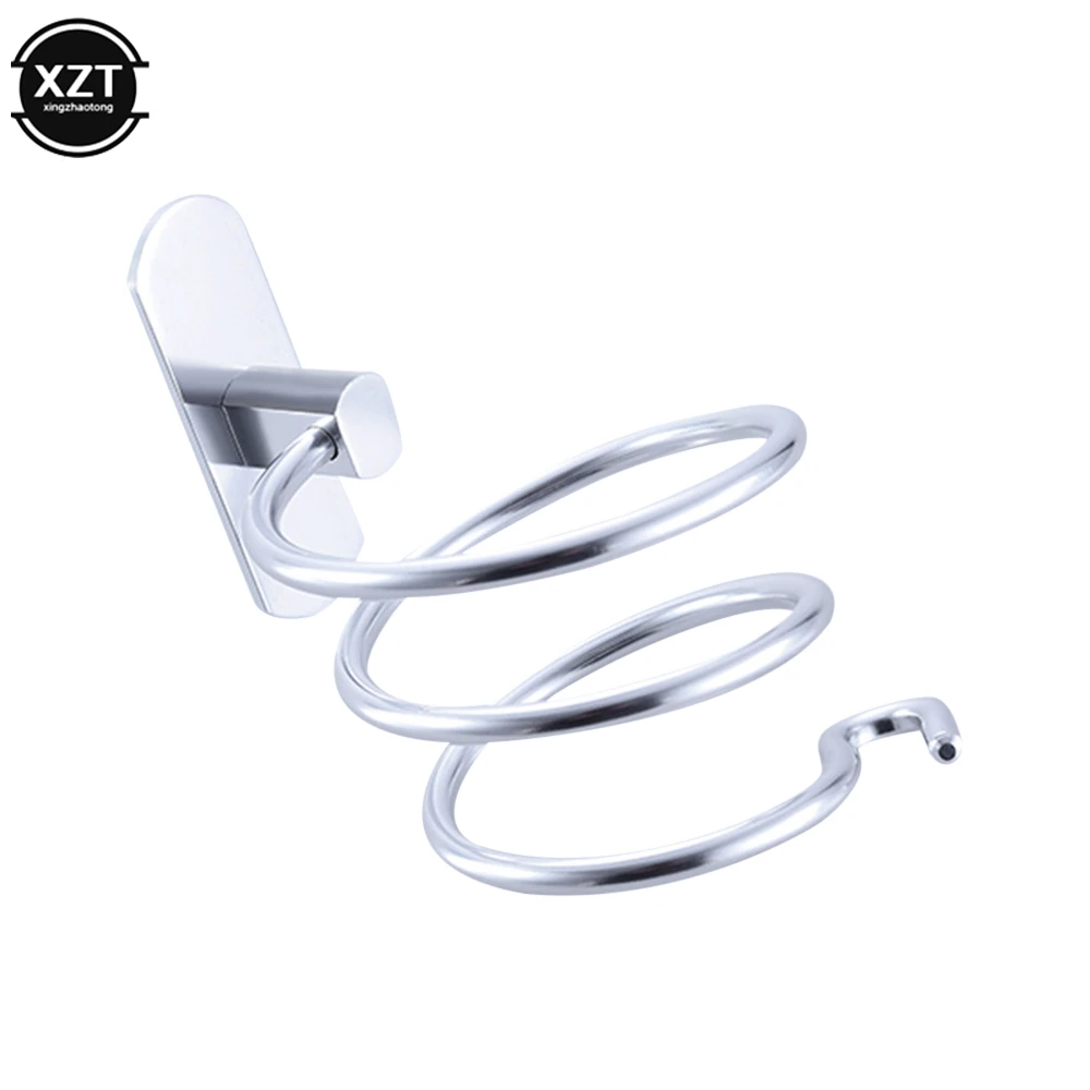 Hair Dryer Holder Wall Mounted Organizer Spiral Stand Holder Rack Aluminum Bathroom Shelf Storage Bathroom Accessory Wall Shelfs 6