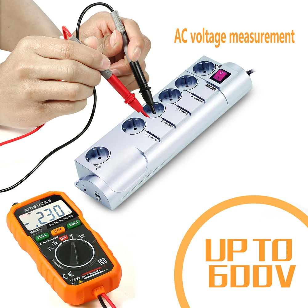Digital Multimeter DC/AC Current Voltage Meter Auto Range Ammeter Voltmeter Tester NCV 2000 Count Alarm Multimeter Test Tools