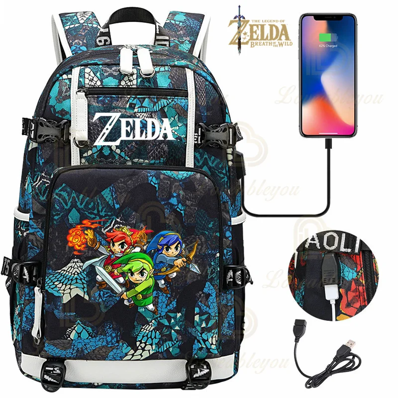 The Legend of Zelda:Breath of the wild Travel Backpack With USB Cosplay  Animation Figures School Bags Study Stationery Mochila - AliExpress