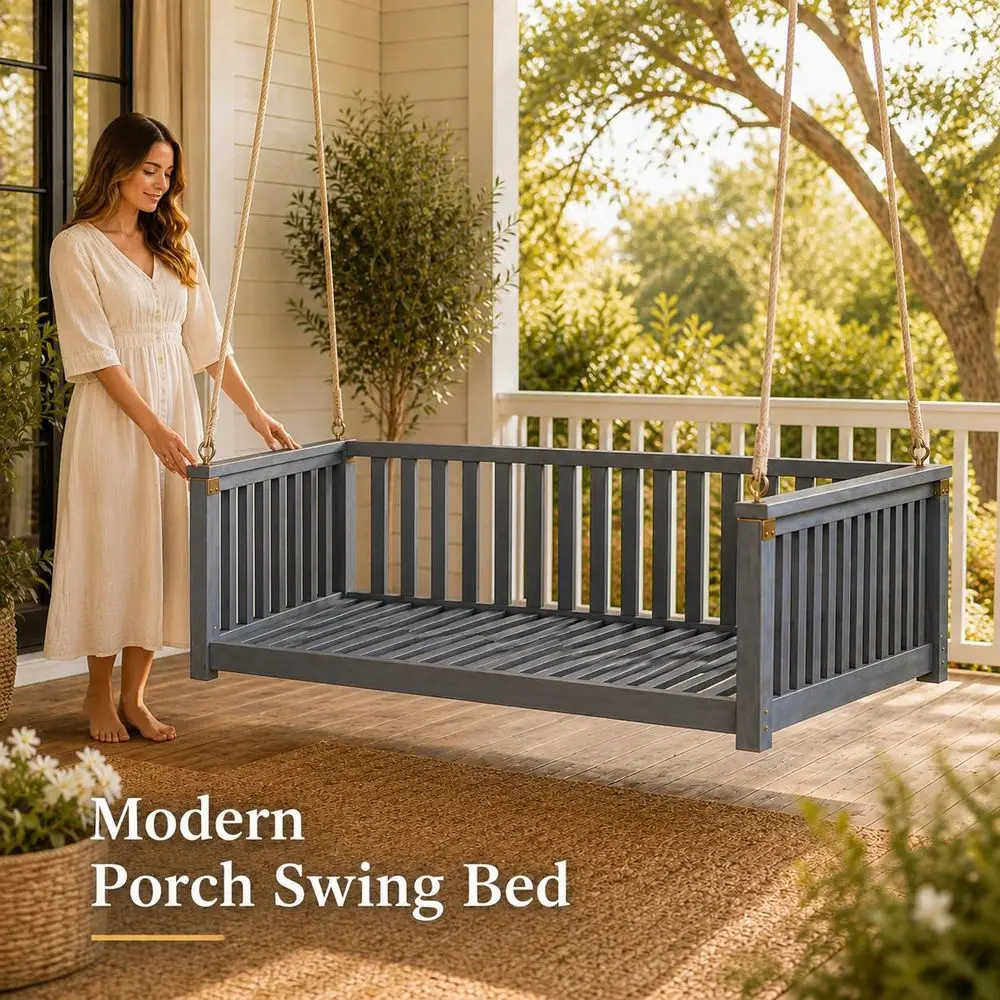 Patio Twin Daybed Swing 4