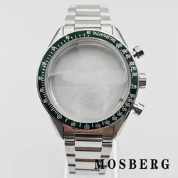 Silver Stainless Steel 40mm Watch Case with Multi - Color Bezel Options (Case 9)