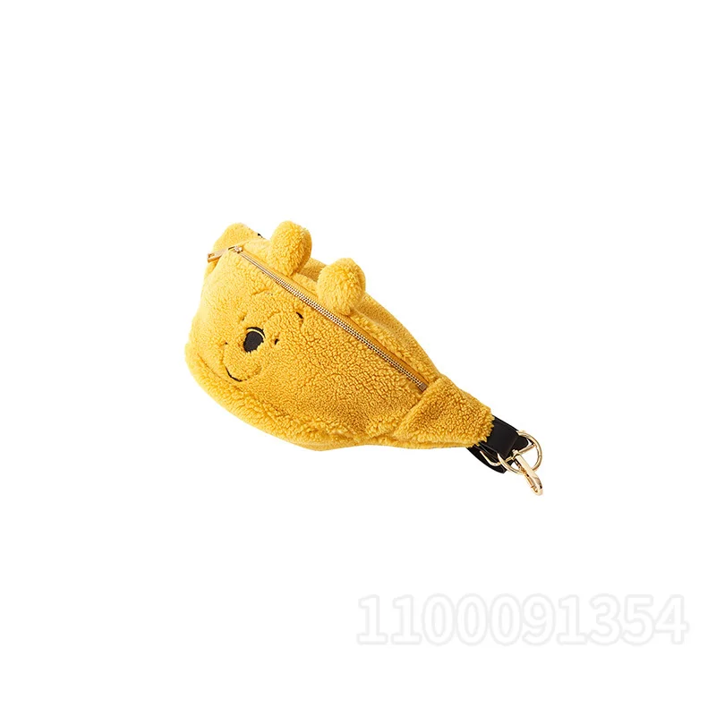 Disney Winnie The Pooh New Women's Plush Oblique Bag Cartoon Cute Women's Plush Waist Bag High Quality Large Capacity Chest Bag 2