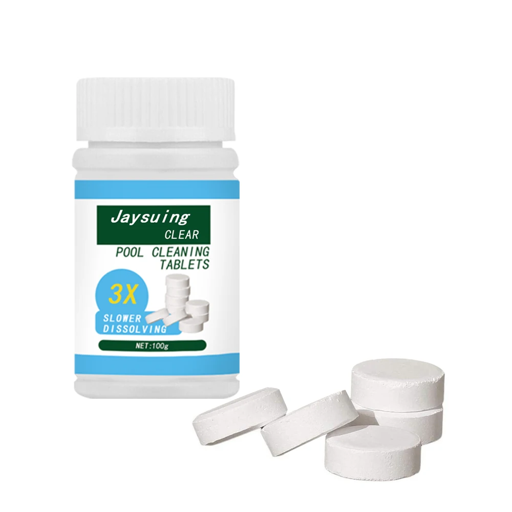 Pool Chlorine Tablets 100g/3.5oz Swimming Pool Effervescent Tablets Multifunctional Cleaning Tablets Swimming Pool Sanitizer Care Accessory