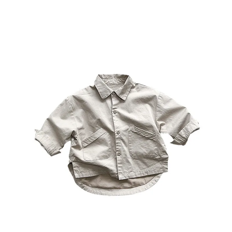 Spring New Baby Vintage Versatile Shirts Coat Children Long Sleeve Tops Girls Boys Cotton Casual Lapel Jacket Kids Clothes kids shirts