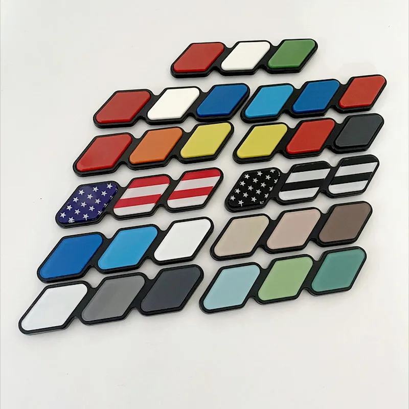 토요타 타코마 툰드라 4러너 TRD 하이랜더 RAV4 CHR 스트립 에어 인렛 자동차 액세서리용 3색 프론트 그릴 배지 엠블럼 로고