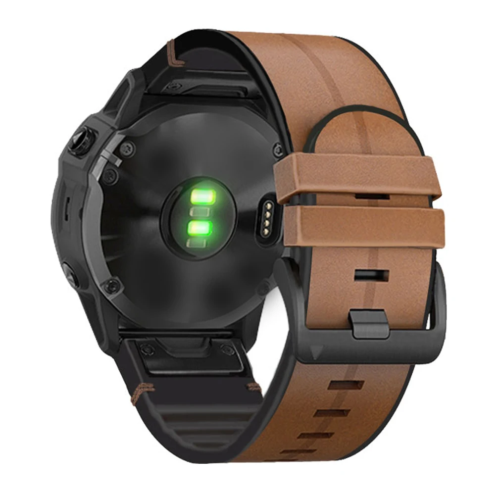 Premium Luxury Leather and Silicone Watch Strap with QuickFit Adjustment