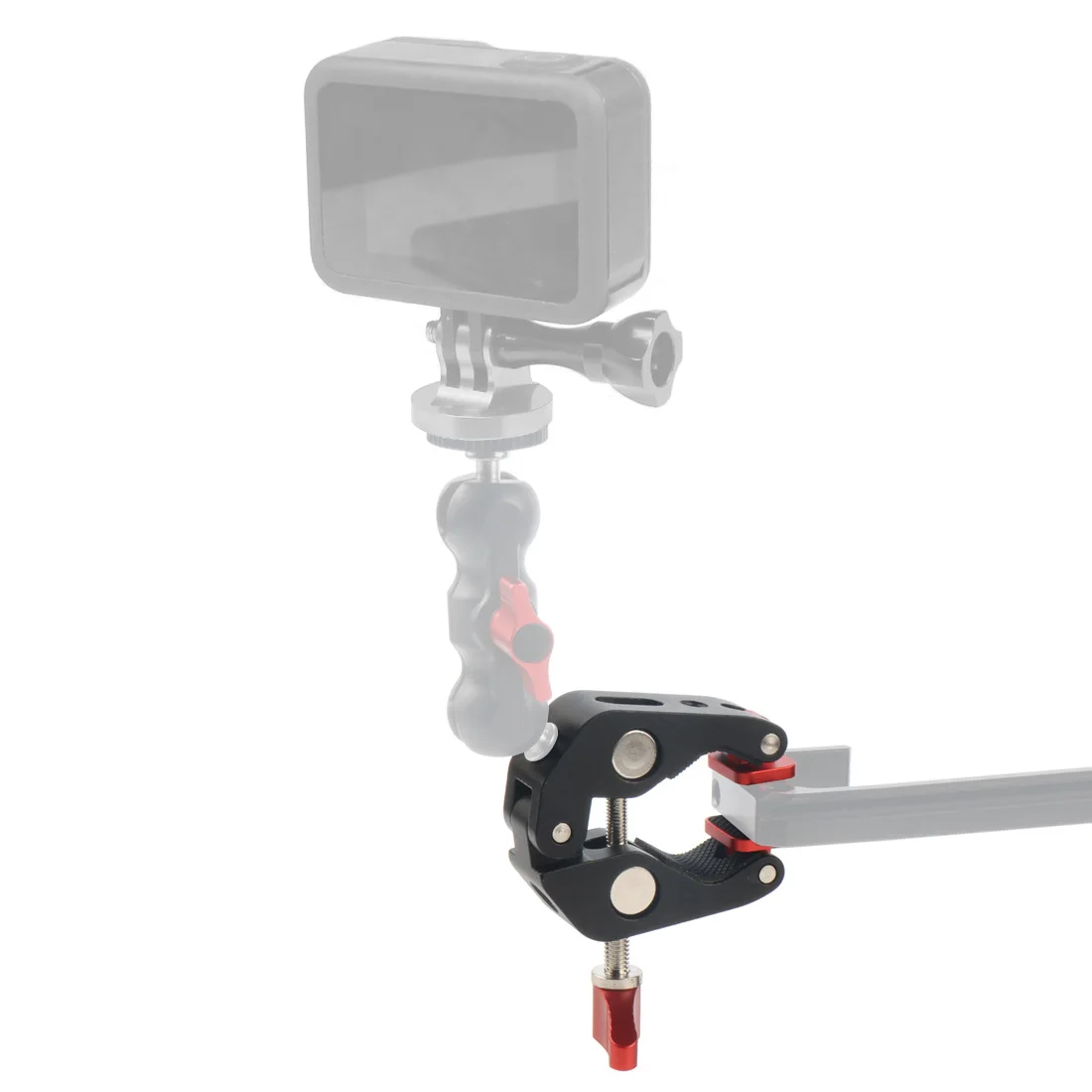 다기능 게 슈퍼 클램프 1/4 3/8 나사 구멍, 모니터 LED 조명 비디오 1/4 카메라 매직 암 클램프 어댑터