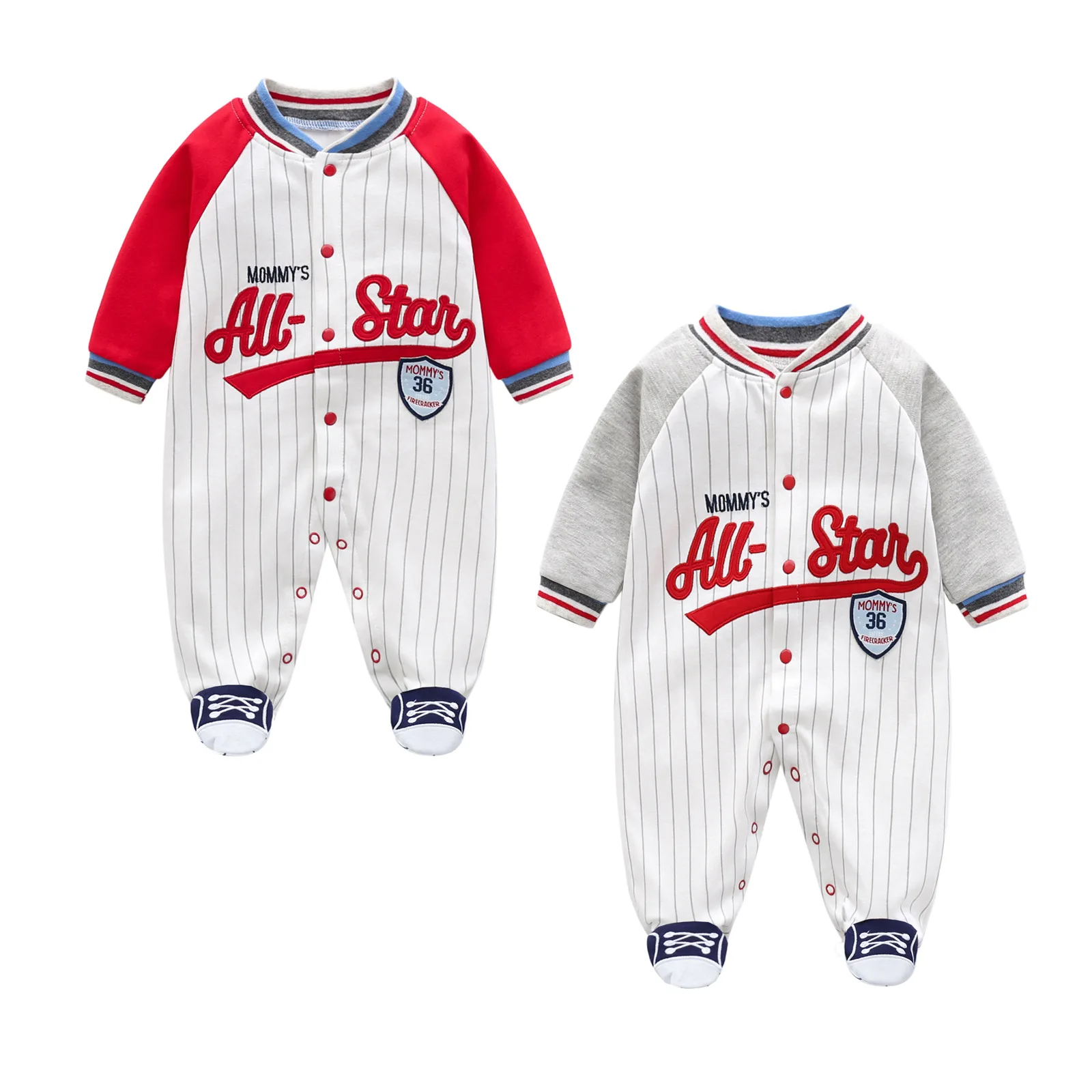 

Newborn Baby Baseball Clothes 0 3 6 9 12 Months Boston Long Sleeve Footies Toddler Boy Clothes Kids Jumpsuit Pyjama Bebe