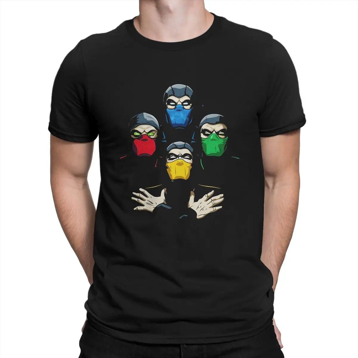 

Футболка мужская летняя хлопковая с рисунком из игры «The Four Legend Ninjas»