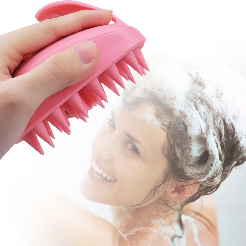 Hair Brush Massage Silicone Soft Hair Brush Massage Comb Cleaning Scalp Household Shower Comb
