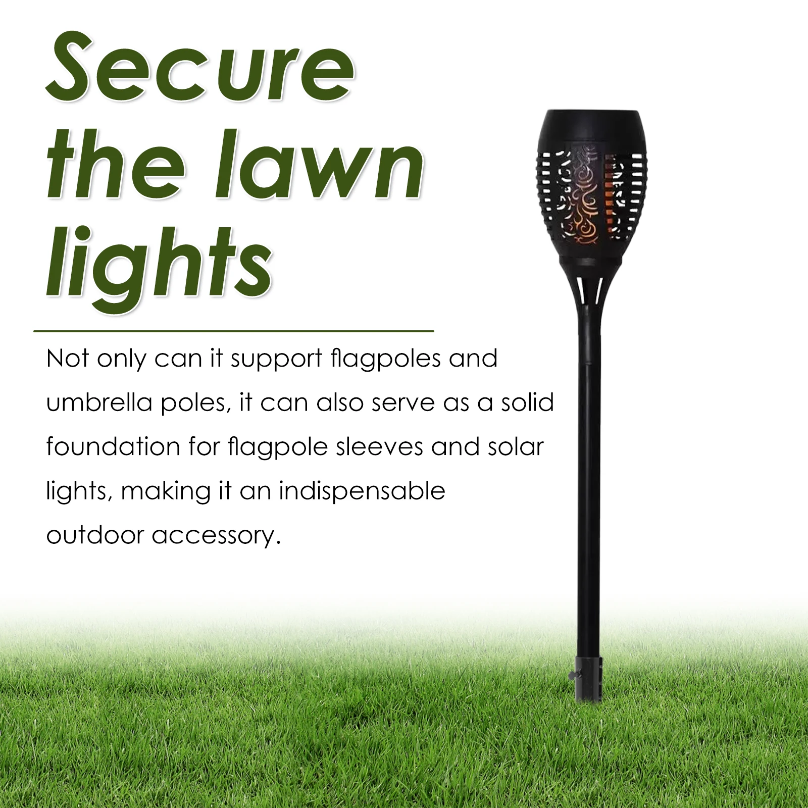 12PCS/6PCS Outdoor Light Stakes 10.75-inch Metal Ground Spike Replacement Stakes for Tiki Torch Solar Lights Live Flame Torches 3