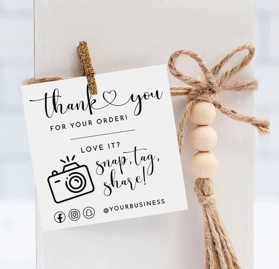 

Thank You Card, Snap and Share Tag Stickers, Custom, Social Media Card, Order Insert, Snap Tag Share, Instagram Card