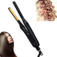 Professional Ceramic Flat Iron 2 in 1 Hair Straightener Short Hair Fluffy Pencil Hair Curler 1