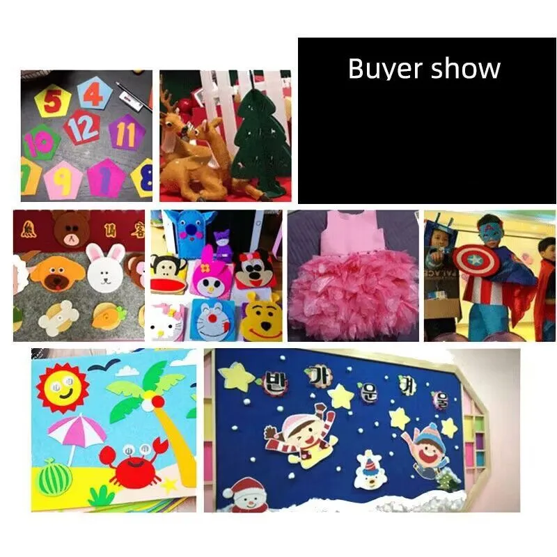40Pcs/Set Felt Fabric Sheet 12x12" 30x30cm Assorted Color Craft Nonwoven Fabric for Sewing DIY Handicrafts Scrapbooking Material