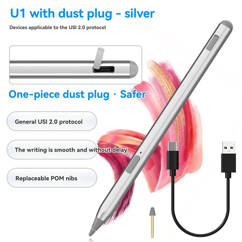 Chromebook Fire HD 10 및 Fire Max 11용 Superior-USI 2.0 스타일러스 펜, 틸트 지원, 4096 압력 감도