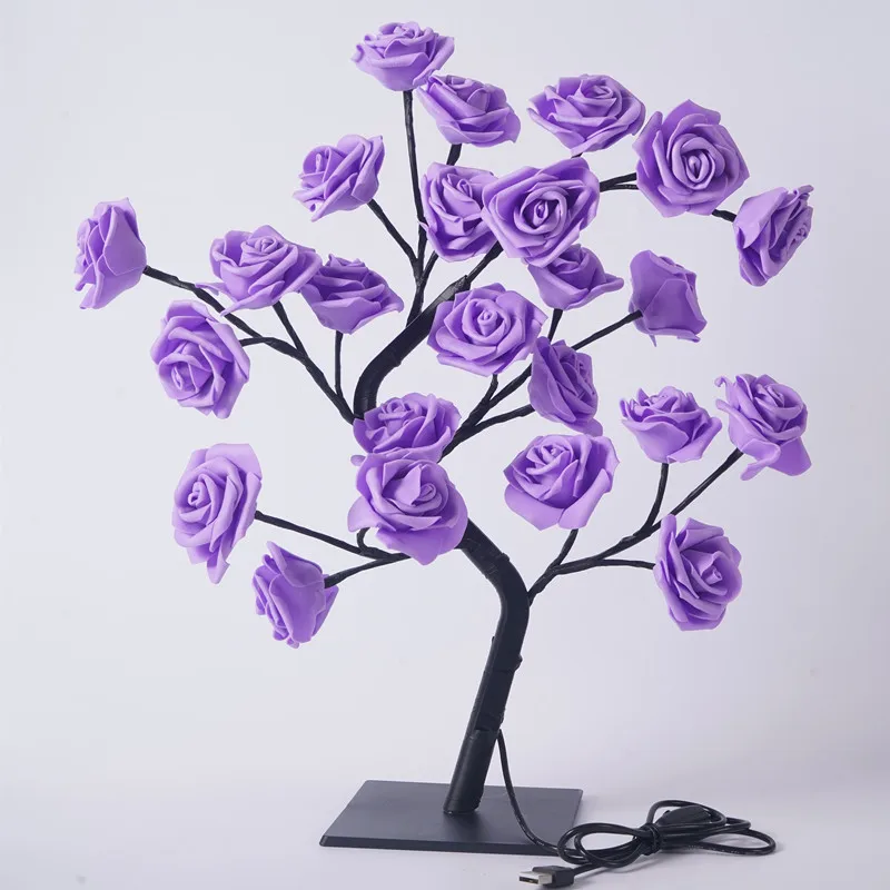 Table Lamp Flower Tree Rose Lamps Fairy Desk Night Lights USB Operated Gifts for Wedding Valentine Christmas Decoration