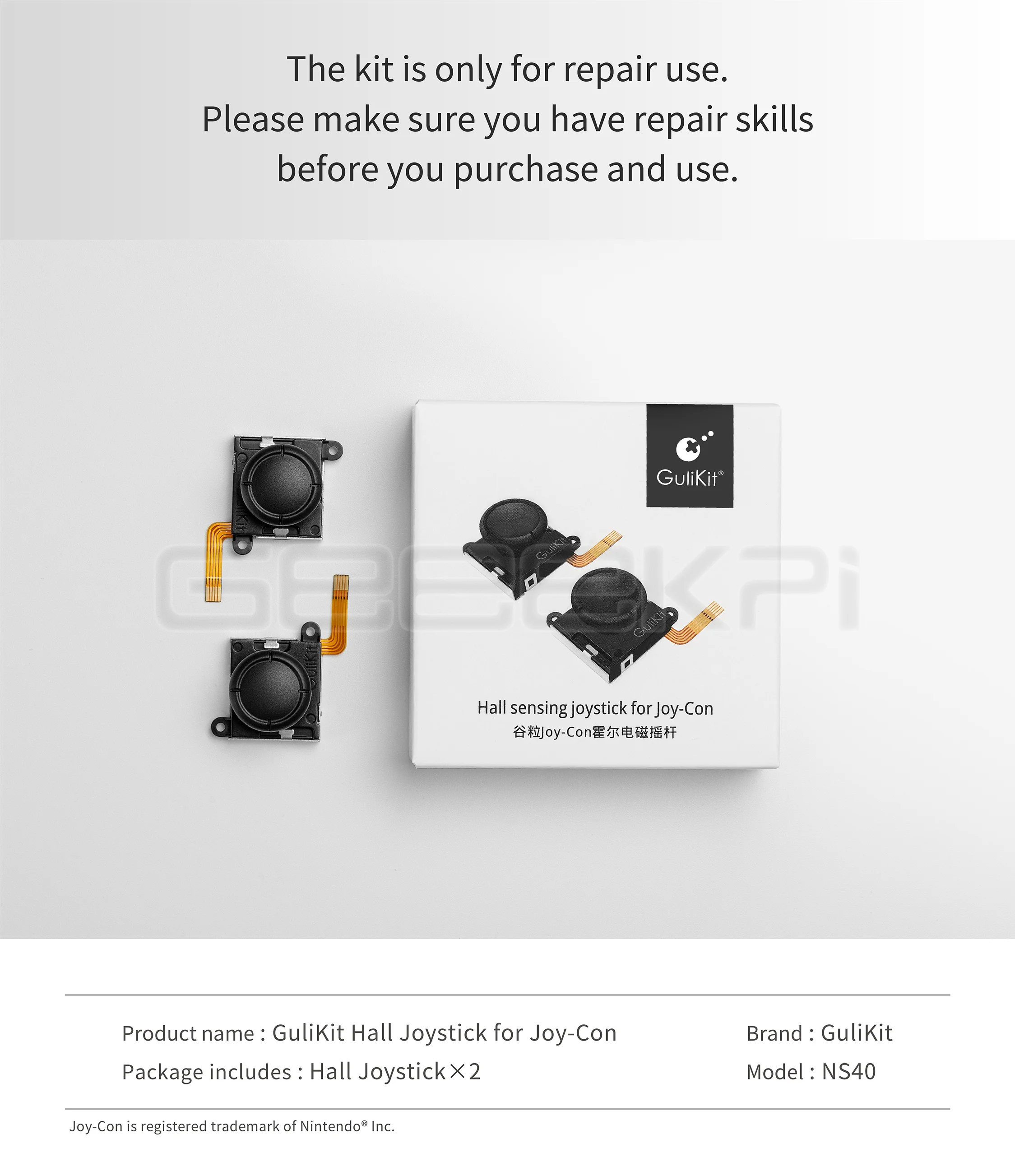 Hall Joystick para Joy-con Substituição de Reparação para Nintendo Swit Oled ns Lite Joycon Stick Cap Acessórios Gamepad Gulikit-ns40 - Imagem 2
