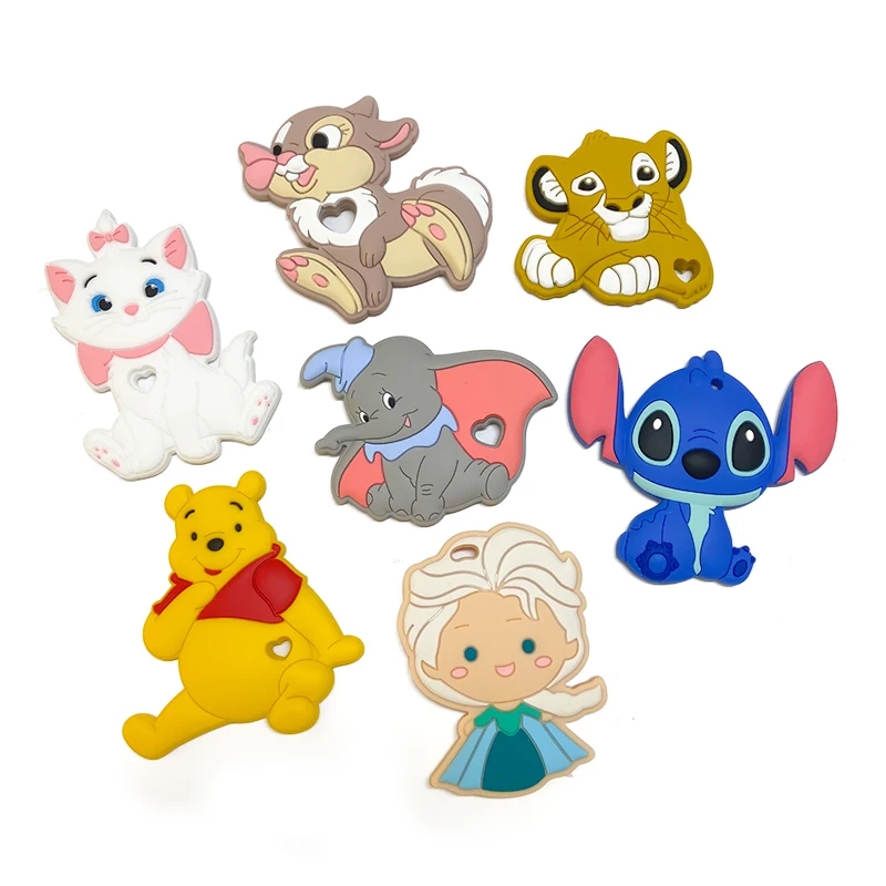 1pcs Silicone Disney Teether Gifts Mickey Mouse Pacifier Chain Making Food Grade Silicone Baby Teether