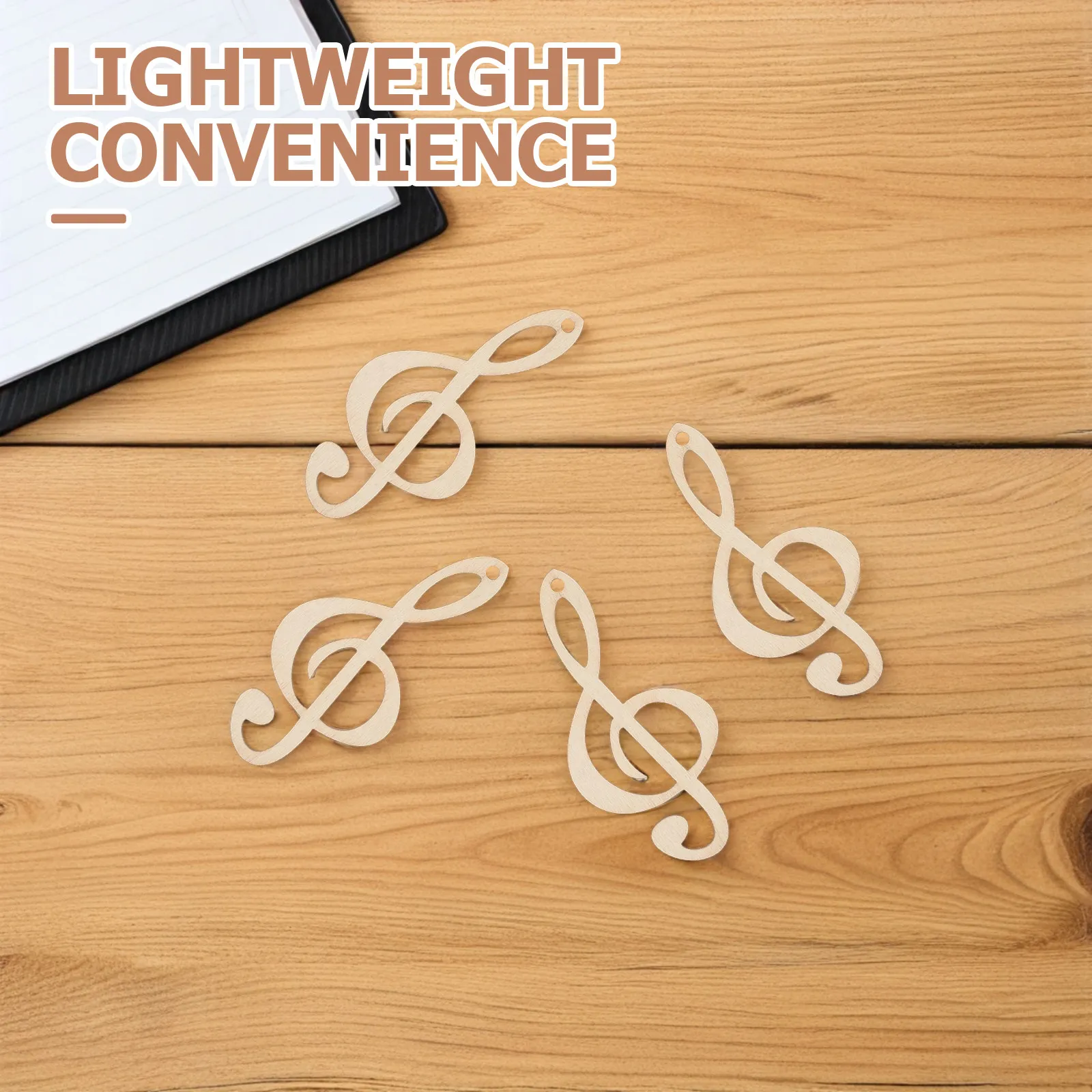 40Pcs 미완성 나무 음악 노트 공예품을 위한 컷아웃 DIY 페인트칠 가능한 나무 조각 음악 스튜디오 파티 웨딩 장식