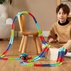 Anti-gravity Assembled Montessori Track Car Toys Kids Electric Roller Coaster Zero Gravity flexible Track Car Set Gift Children 3
