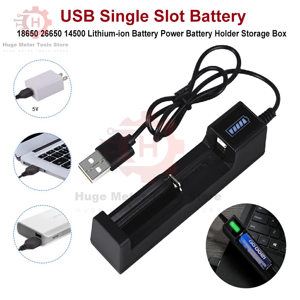 18650 1 Port de chargement USB 1 Emplacements