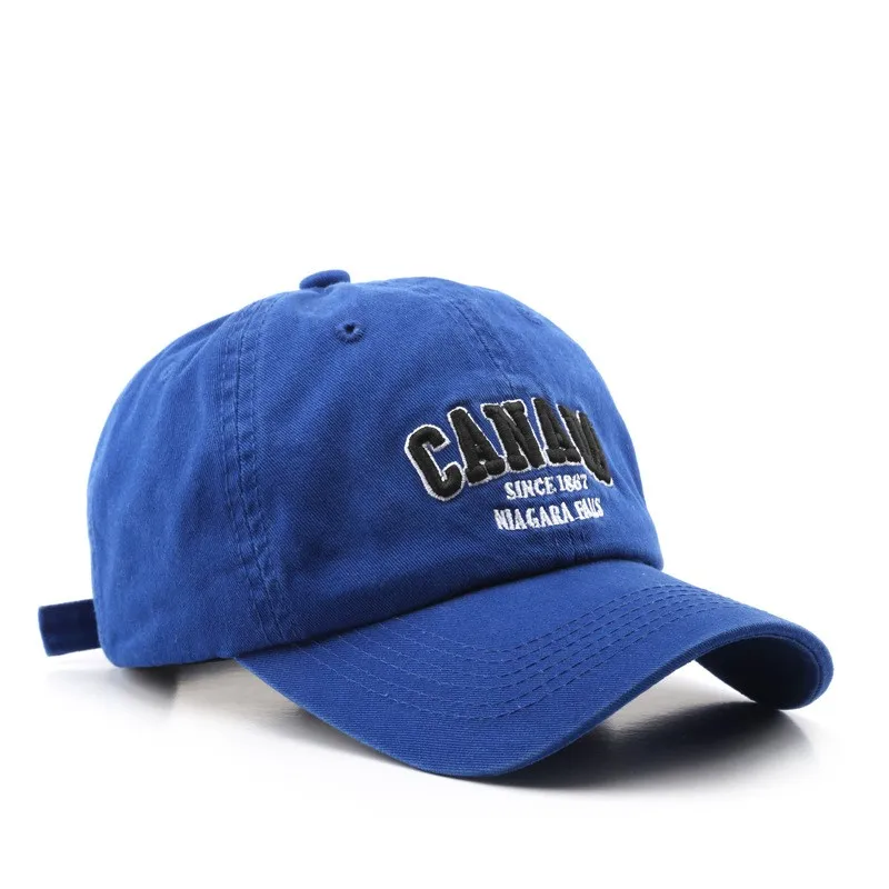 Outdoor Sports Personality Letter CANADA Embroidery Washable Cotton baseball cap Korean Edition Retro Sunscreen Cap spring and summer personality retro baseball cap female outdoor sports cycling fashion letter soft top solid color hat