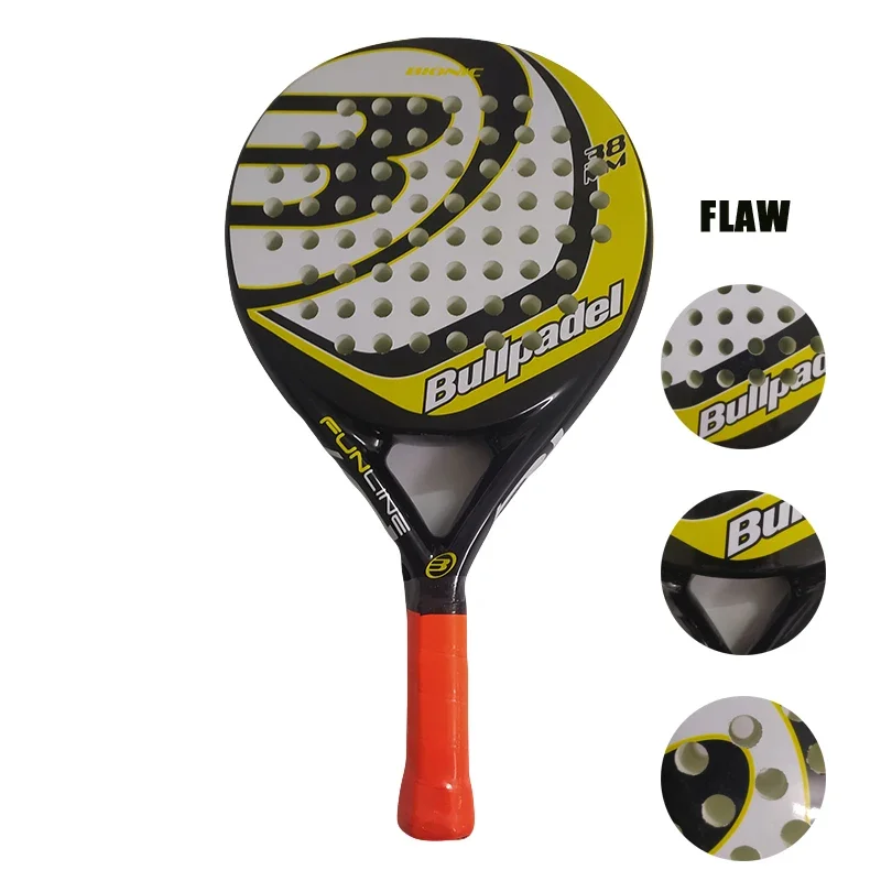 

Tailings Polychrome Padel Tennis Rackets Beach Paddle Racquets Carbon Fiber Soft EVA Face 35-38mm Thickness No Package Bag