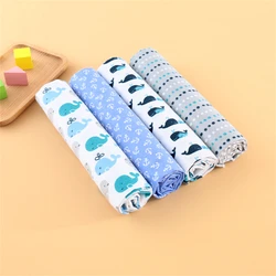 Neutral Baby Swaddle Blanket Set - 4 - Piece Collection with Simple Design - Option 1 (Navy Blue)