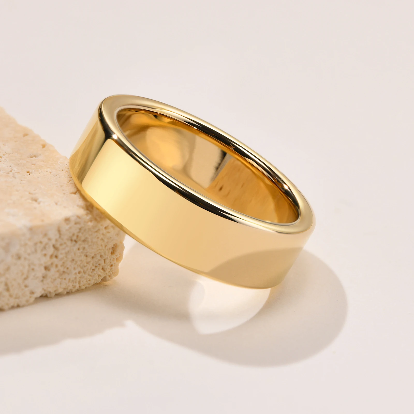 Elegant Tungsten Carbide Gold Wedding Band - Unisex Design
