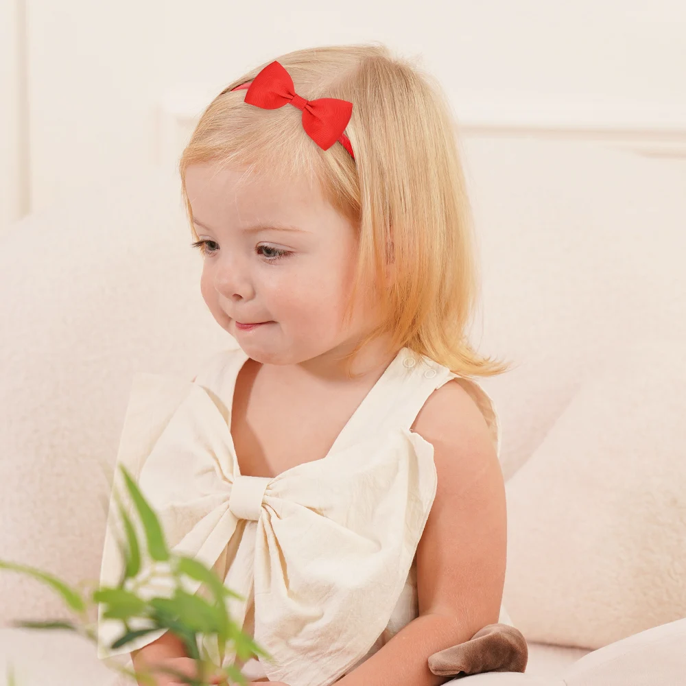 15개/세트 귀여운 부드러운 리본 머리띠  여자아이용 탄성 꽃 리본 헤어밴드  어린이 헤어 액세서리