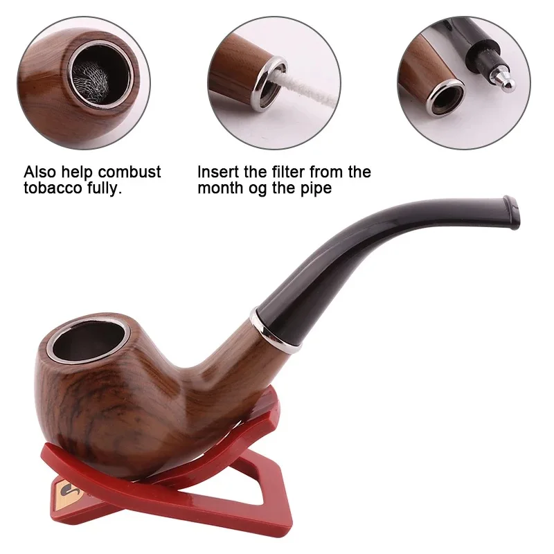 Classic Creative Red Sandalwood Pipe Set Accessories 9MM Filter Solid Wood Dry Pipe Smoking Craft smoking accessories,tobacco pipe,tobacco smoking accessories,smoking pipe filters,herb smoking pipe,smoking pipe