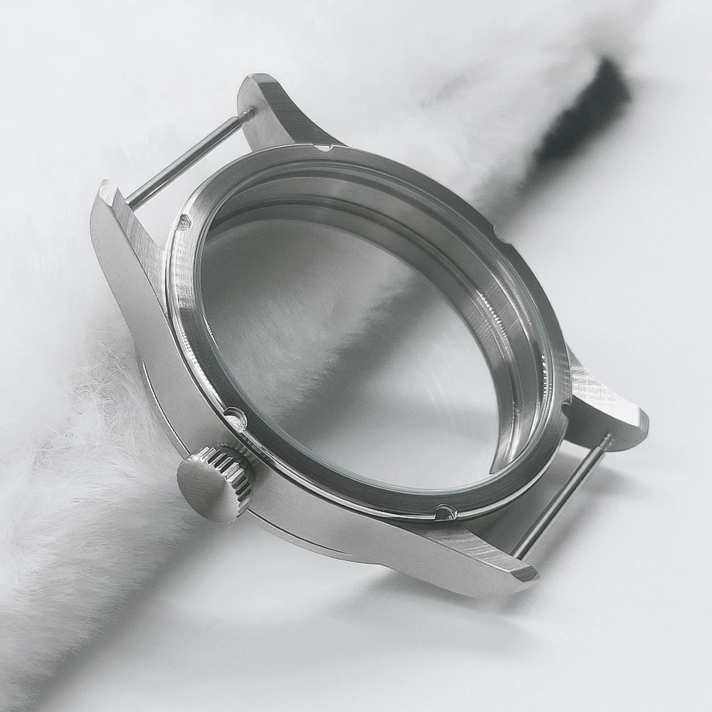 Manbushijie 42mm Manual Watch Case with See-Through Back and Sapphire Glass - Bronzed/PVD Black Finish