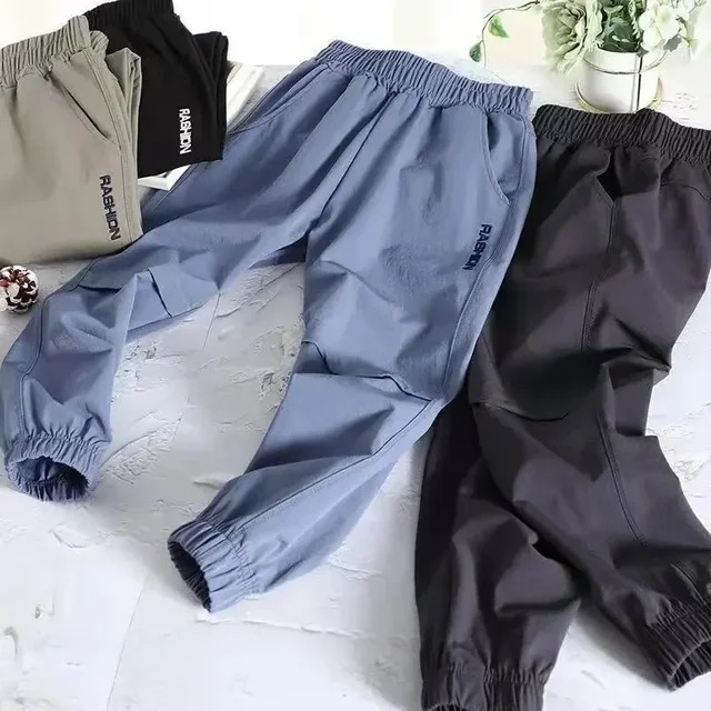 Spring Autumn Style Quick Drying Sports Summer Children Clothing Boys Casual Pants Thin Breathable Mid Large Children