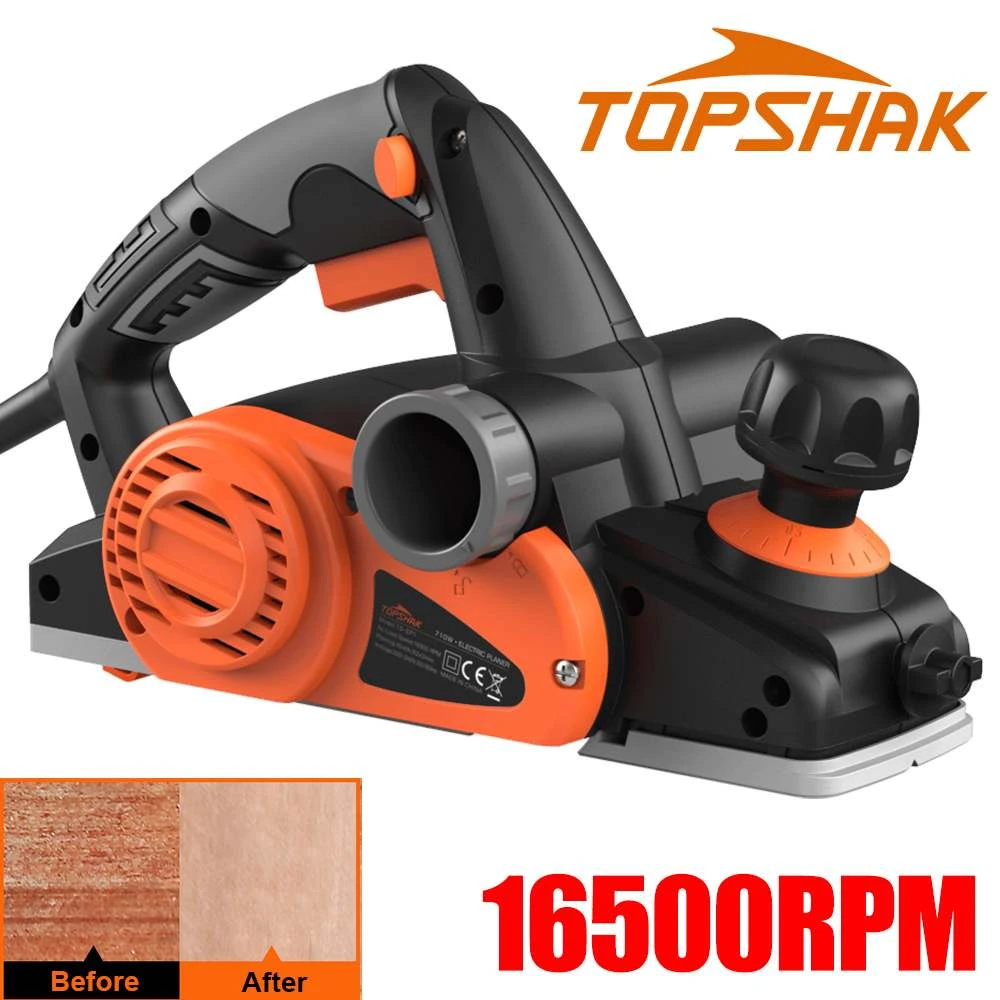 Cepillo de mano eléctrico de 6 amperios, de corte de de 710W, 16500RPM, cepillo de profundidad de corte ajustable, herramienta eléctrica de carpintería| | - AliExpress