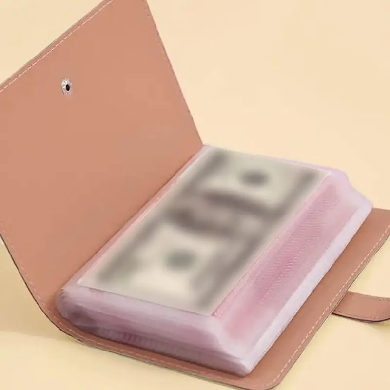 Großes Sparbuch mit doppelseitigen Taschen aus PU-Leder zur Aufbewahrung von Geldscheinen für die Budgetplanung – Detail 4