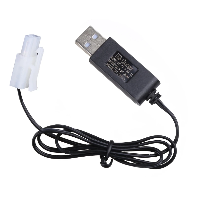 Charging Cable Battery USB Charger Ni-Cd Ni-MH Batteries Pack KET-2P Plug Adapter 9.6V 250mA Output Toys Car