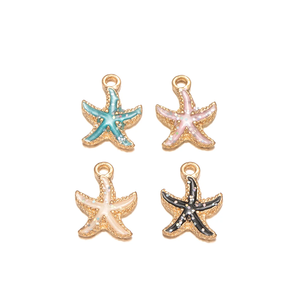 10pcs/Lot Metal Shell Starfish Charms Pendants For DIY Jewelry Making Accessories Handmade Earrings Necklaces Bracelet Crafts